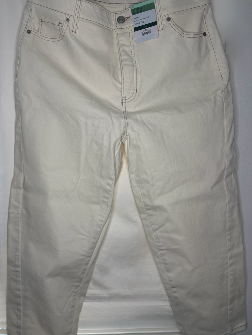 Terra & Sky Cream Straight Leg Pants